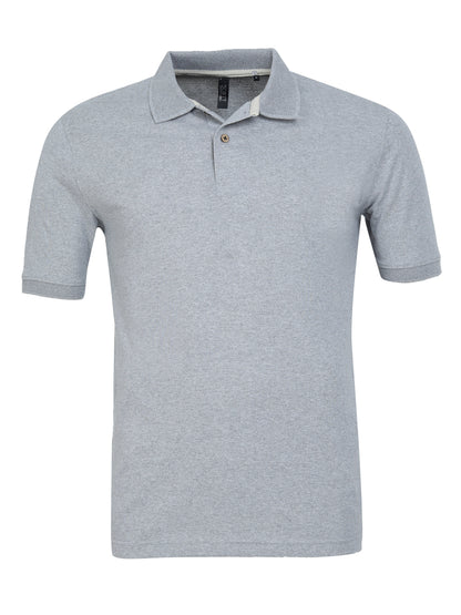 Men’s Casual Jacquard Collar Polo Grey