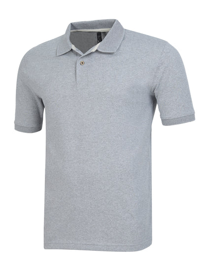 Men’s Casual Jacquard Collar Polo Grey