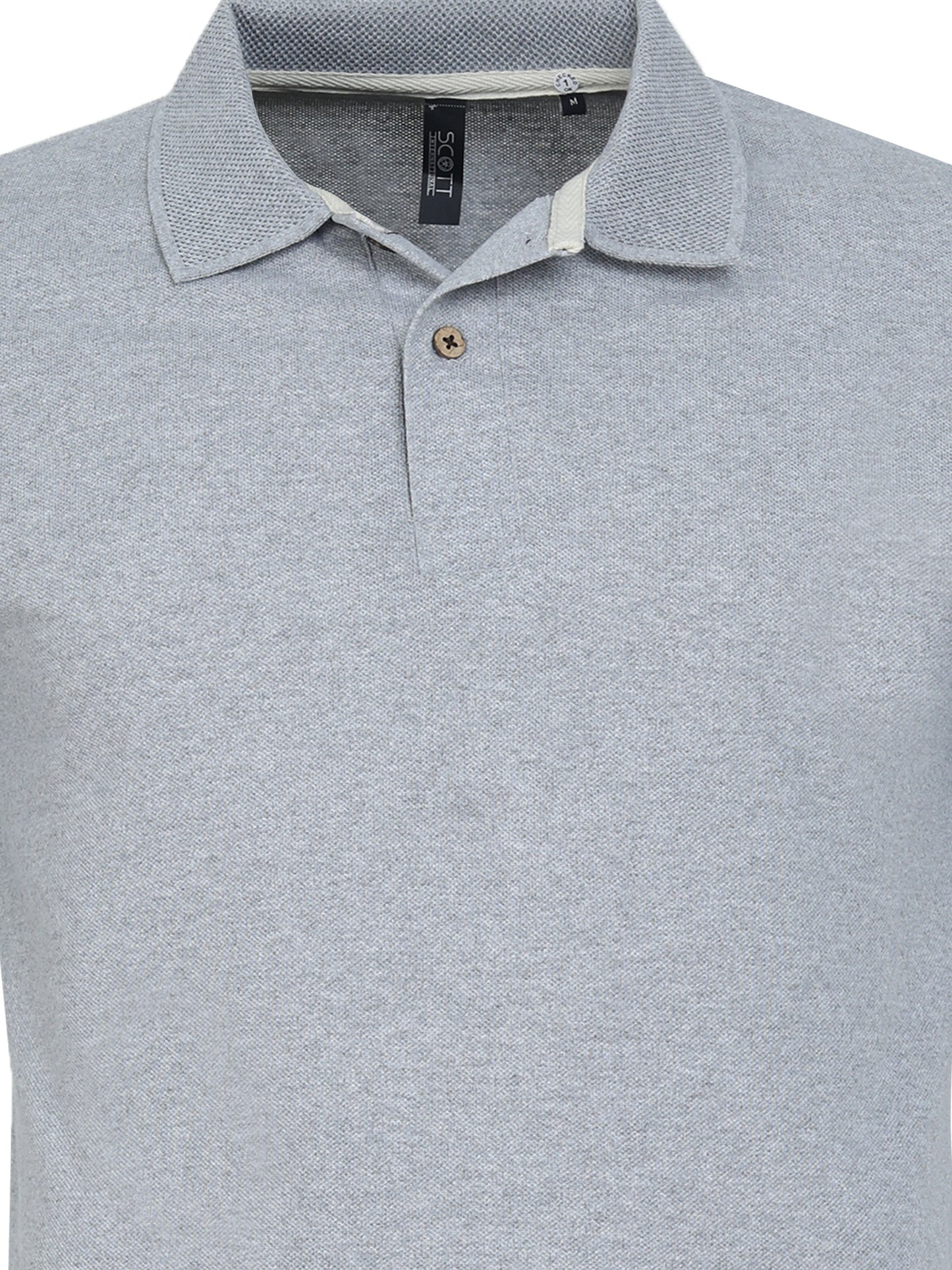 Men’s Casual Jacquard Collar Polo Grey