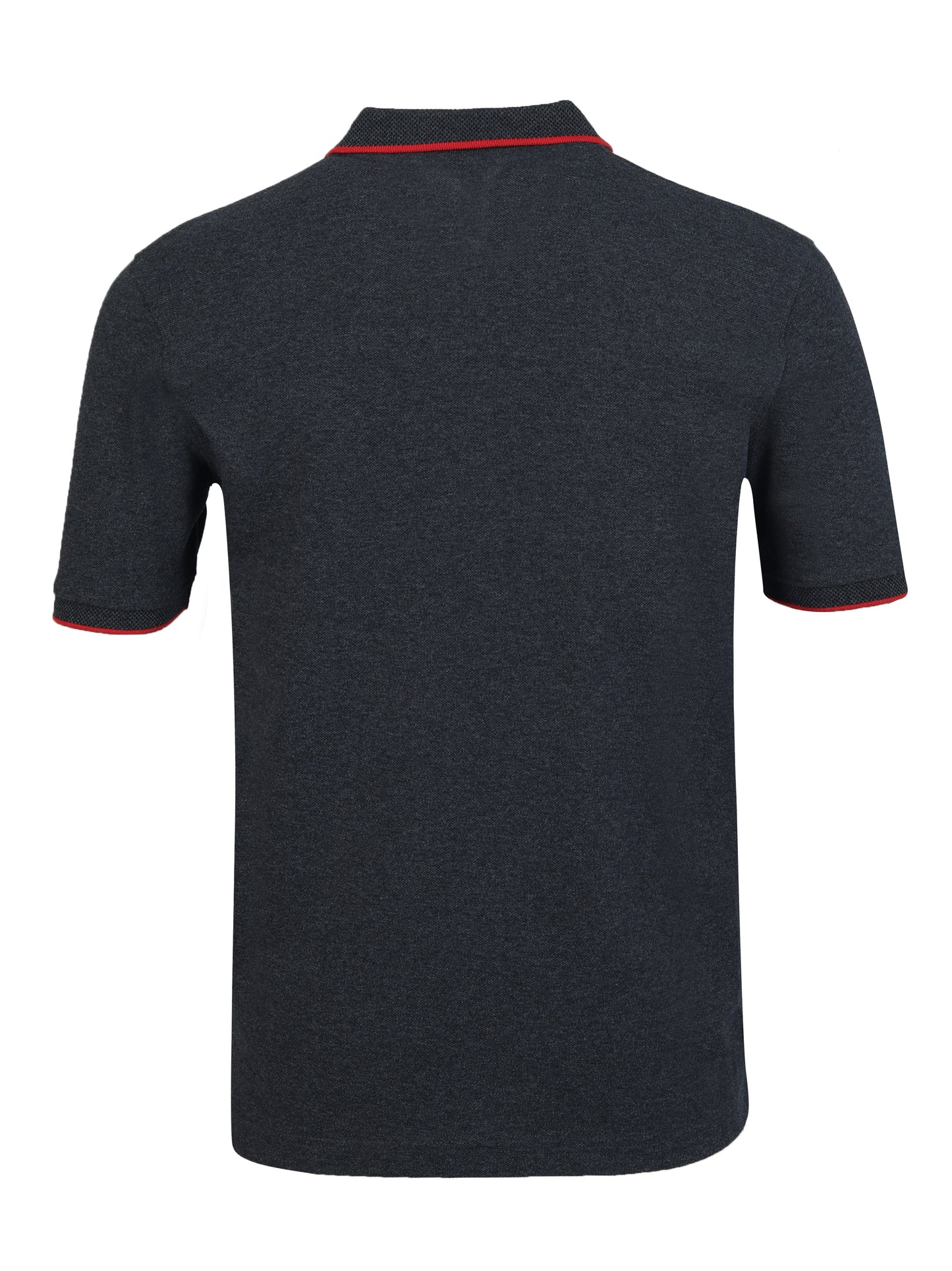 Men’s Casual Jacquard Collar Polo Black/Red