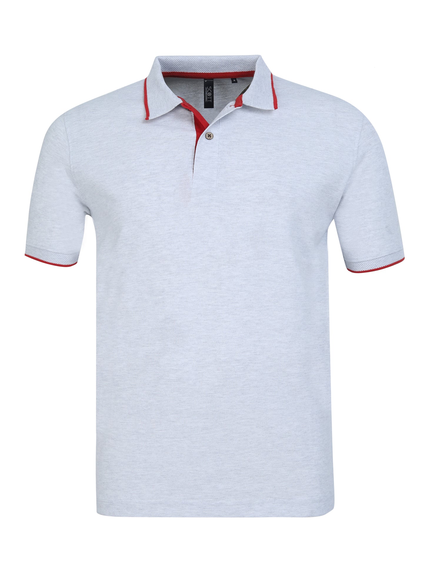 Men’s Casual Jacquard Collar Polo White/Red