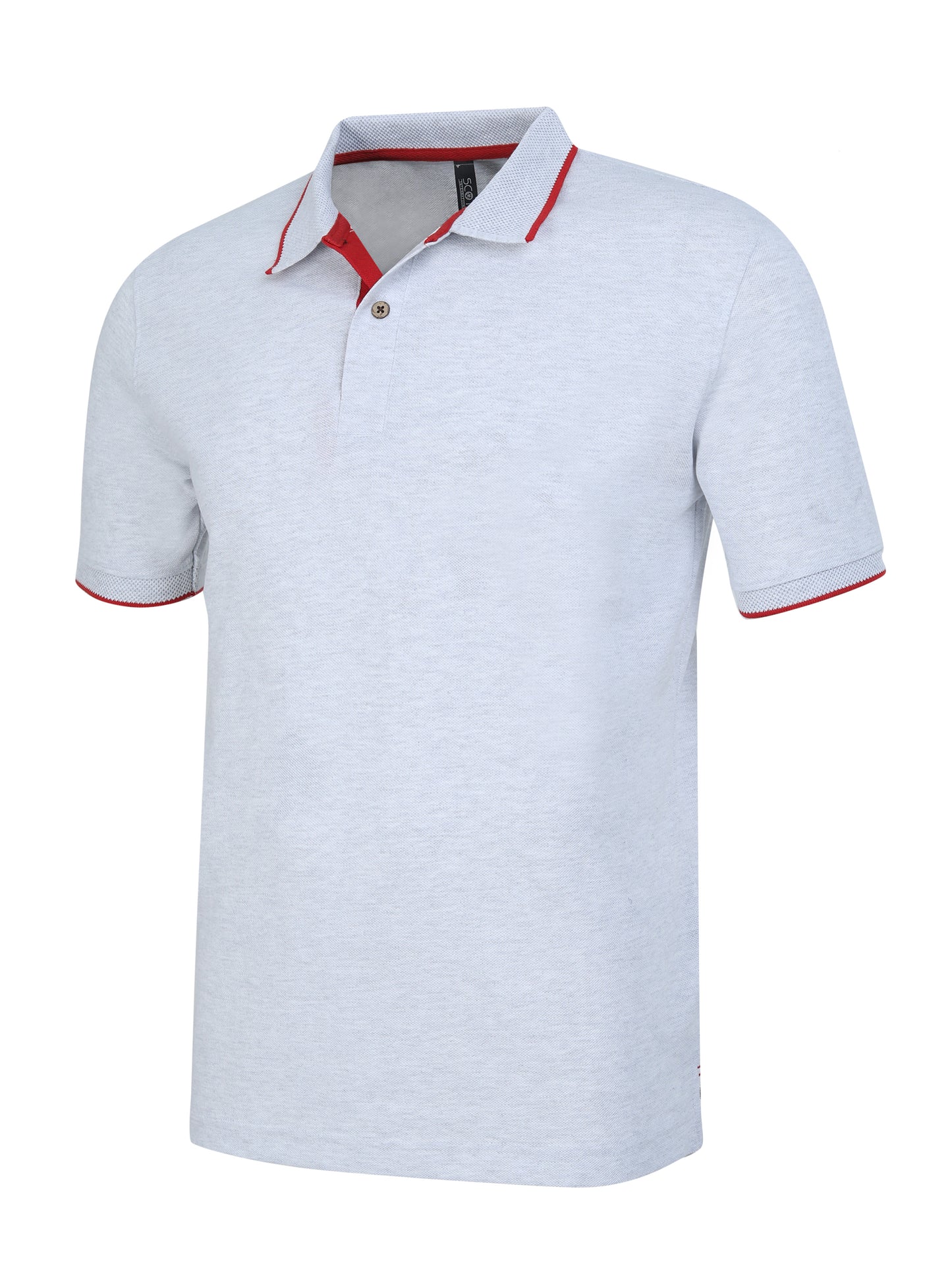 Men’s Casual Jacquard Collar Polo White/Red
