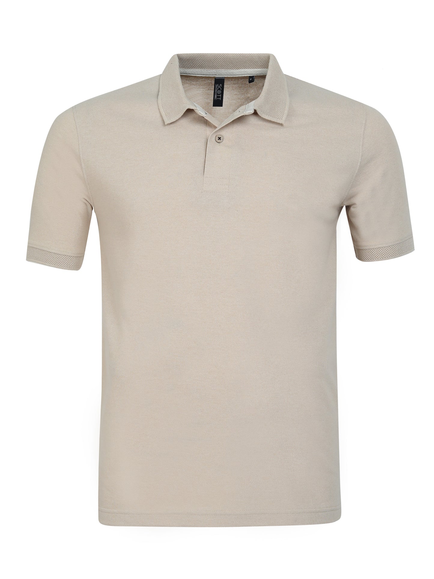 Men’s Casual Jacquard Collar Polo Beige