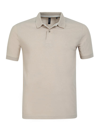 Men’s Casual Jacquard Collar Polo Beige