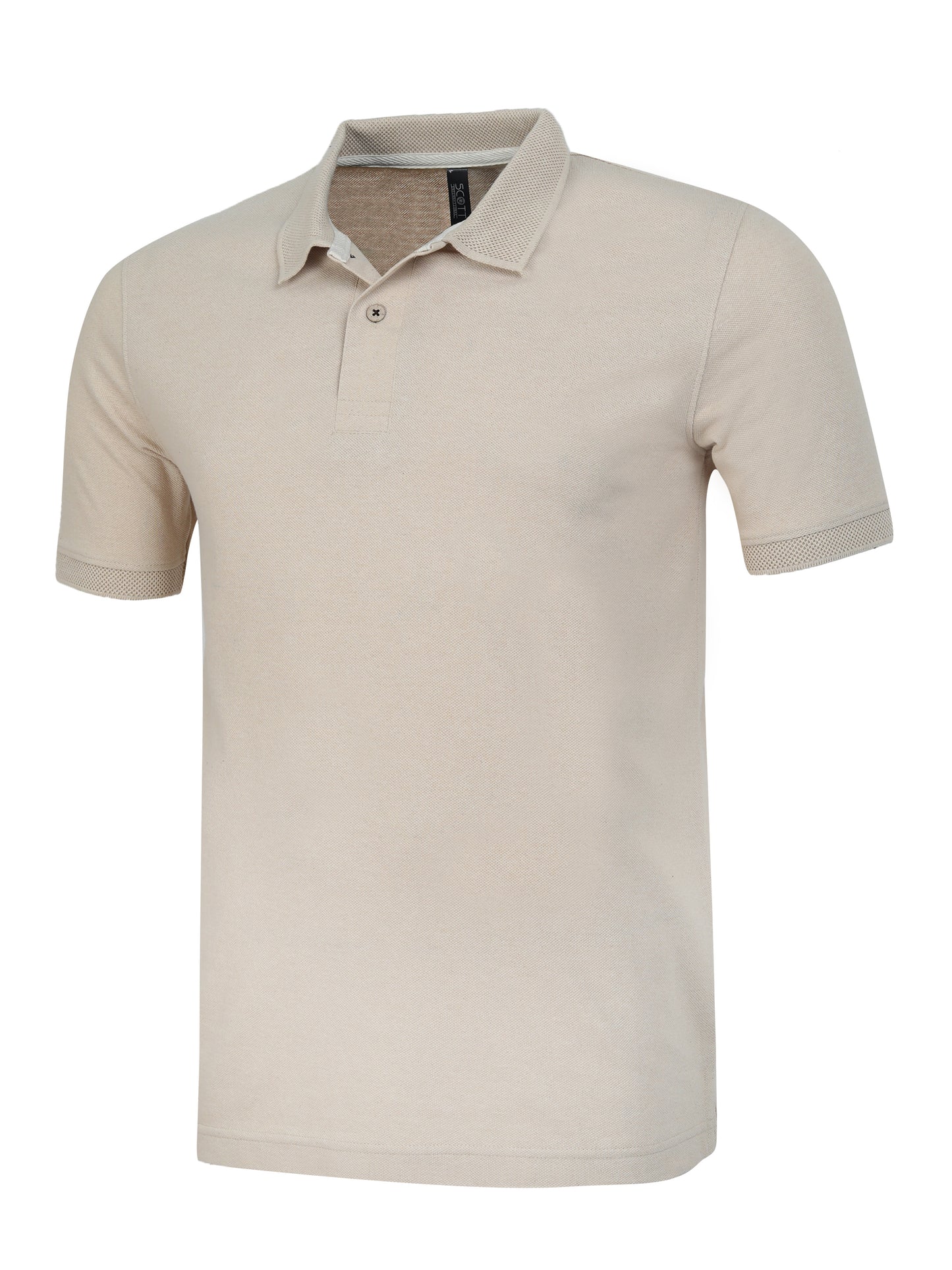 Men’s Casual Jacquard Collar Polo Beige