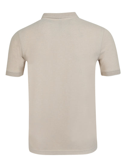 Men’s Casual Jacquard Collar Polo Beige