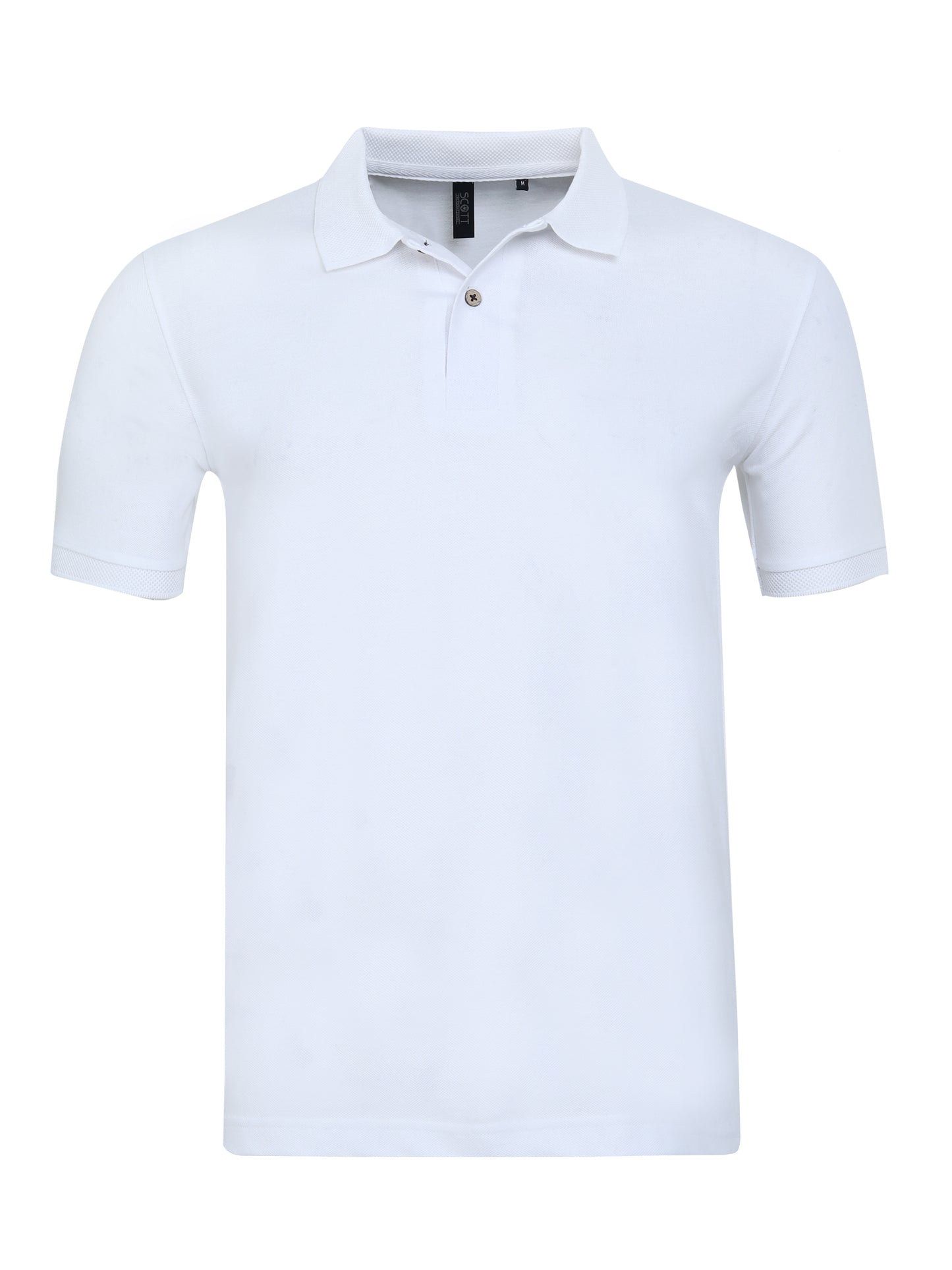 Men’s Casual Jacquard Collar Polo White