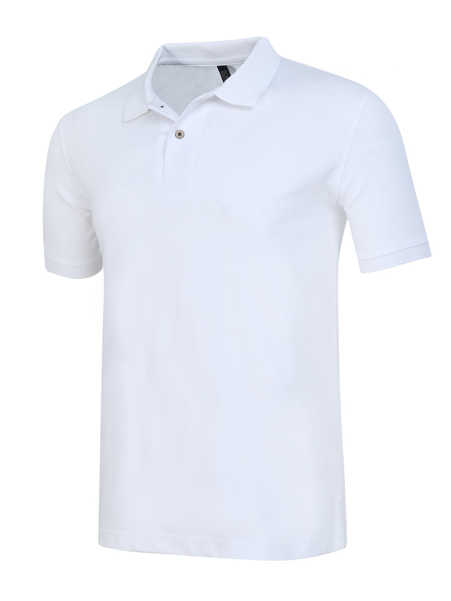 Men’s Casual Jacquard Collar Polo White