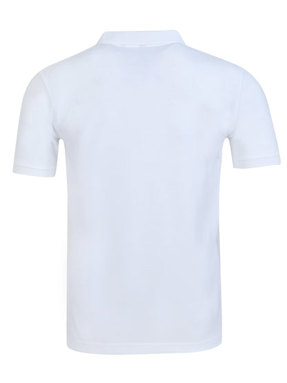 Men’s Casual Jacquard Collar Polo White