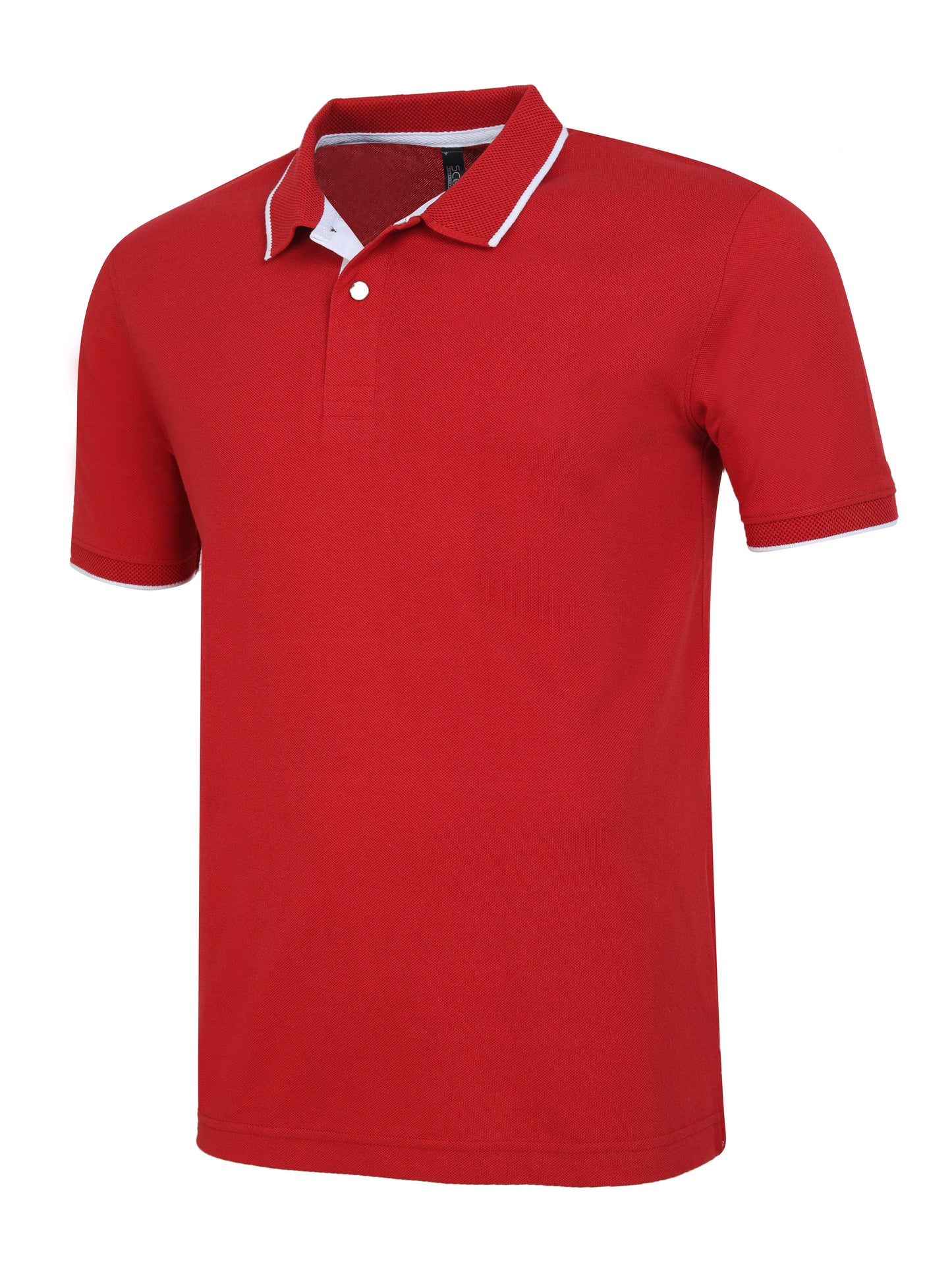 Men’s Casual Jacquard Collar Polo Red