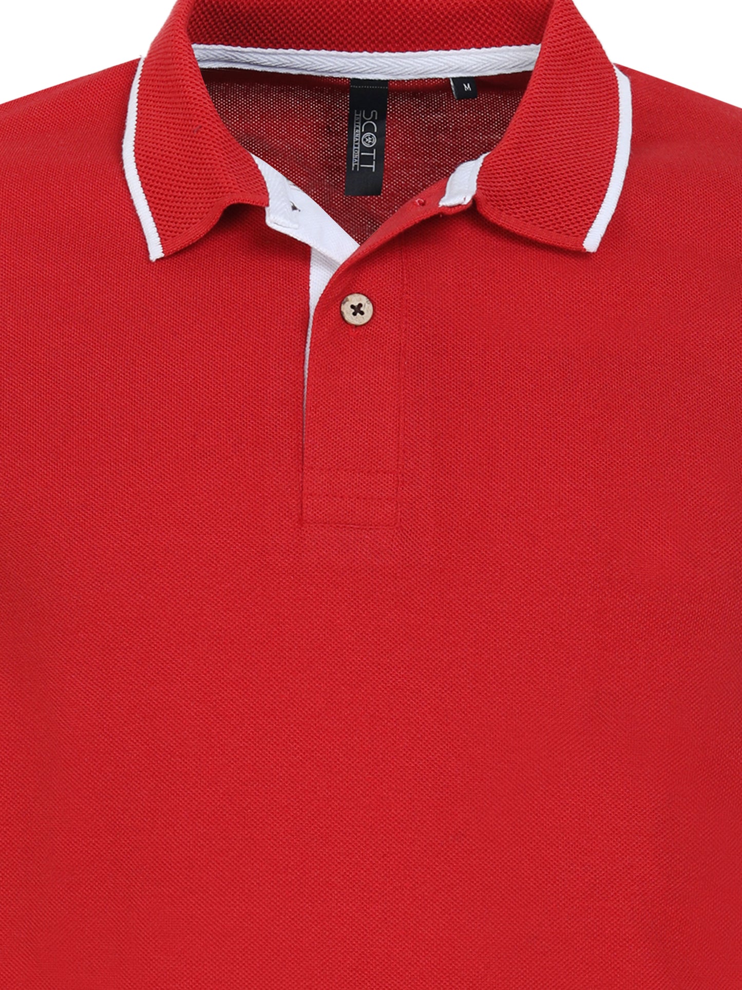 Men’s Casual Jacquard Collar Polo Red