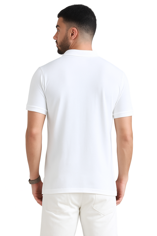 Men’s Casual Jacquard Collar Polo White/Red