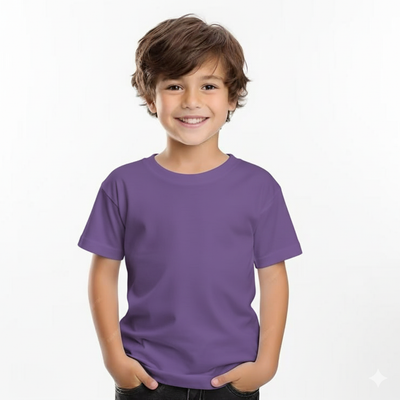 Kids Cotton Round Neck PUR