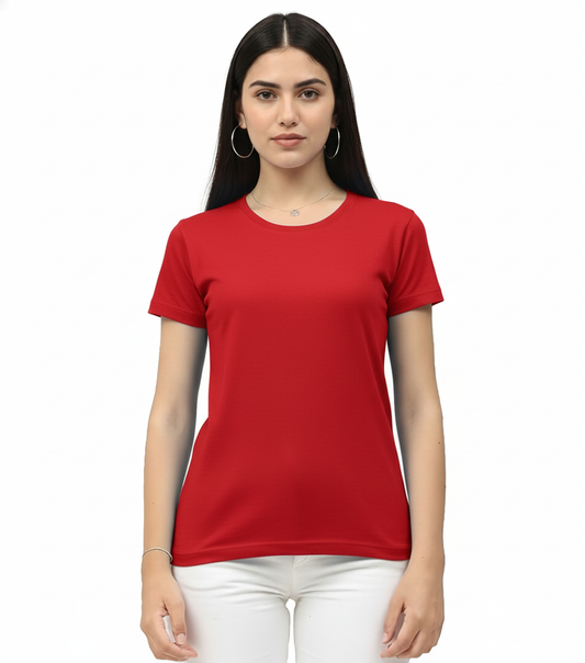 Biowash Women’s RD T-Shirt – Soft, Stretchable & Breathable Cotton