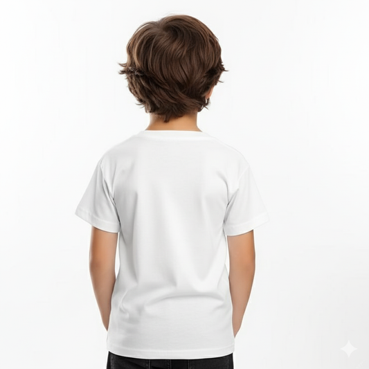 Kids Cotton Round Neck WH T-Shirt