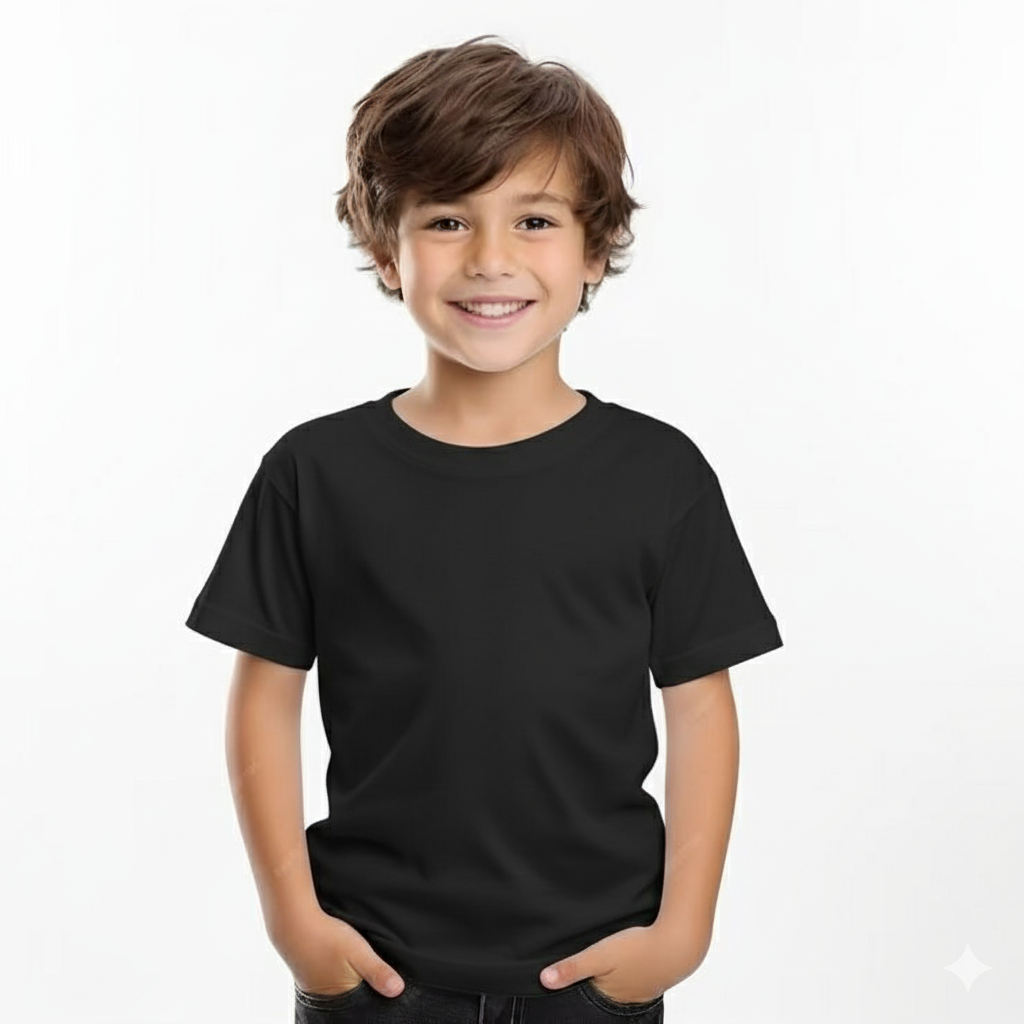 Kids Cotton Round Neck BL