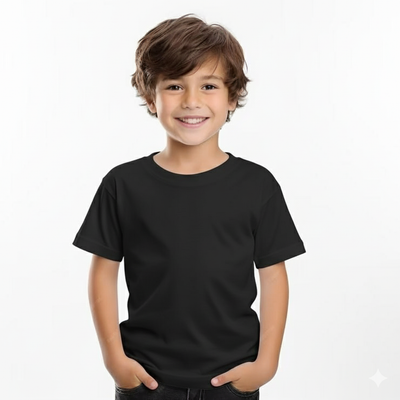 Kids Cotton Round Neck BL