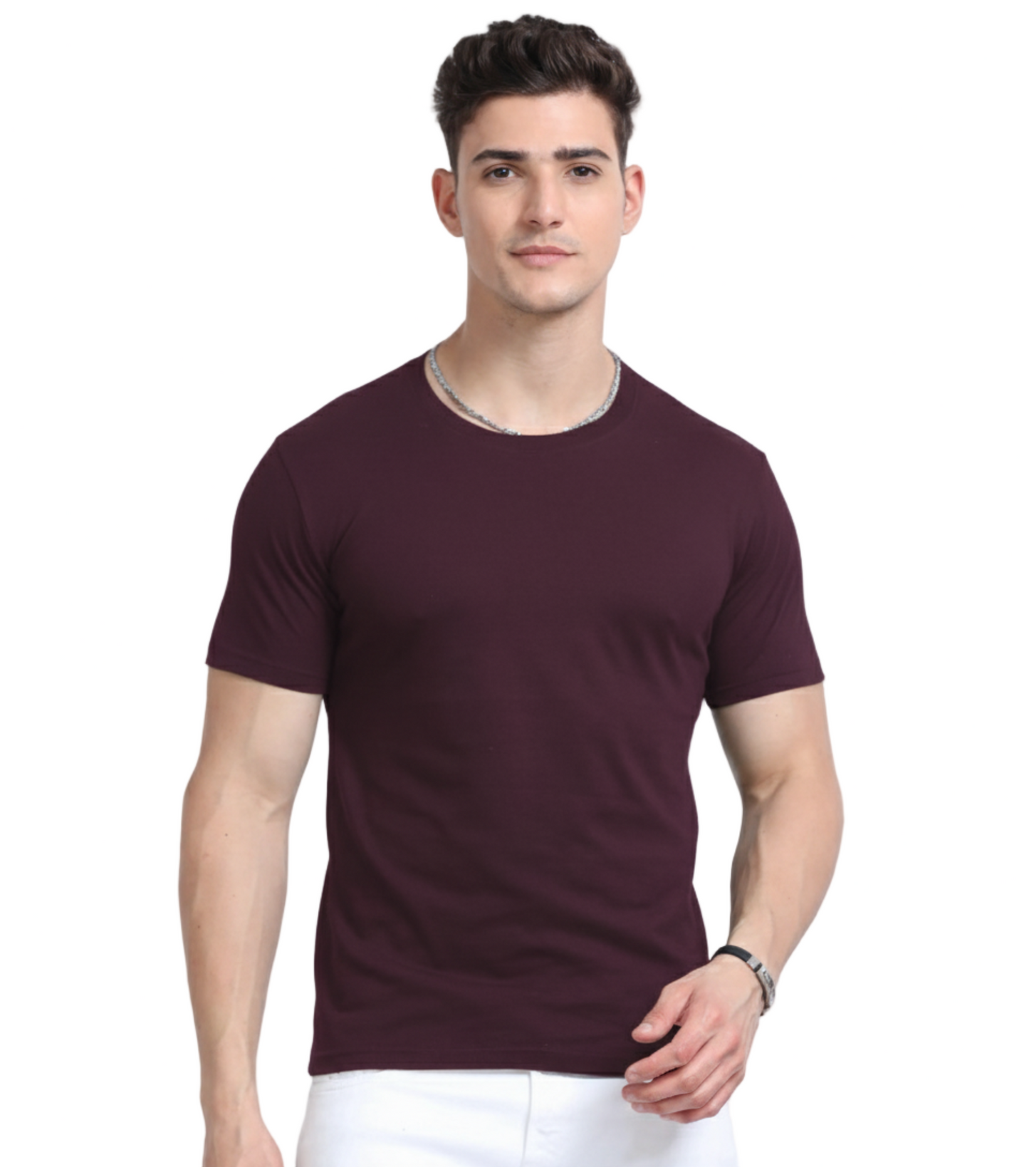 Men’s Pima Cotton Crew Neck T-Shirt  Wine