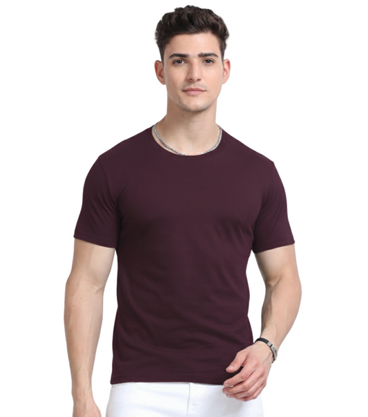 Men’s Pima Cotton Crew Neck T-Shirt  Wine