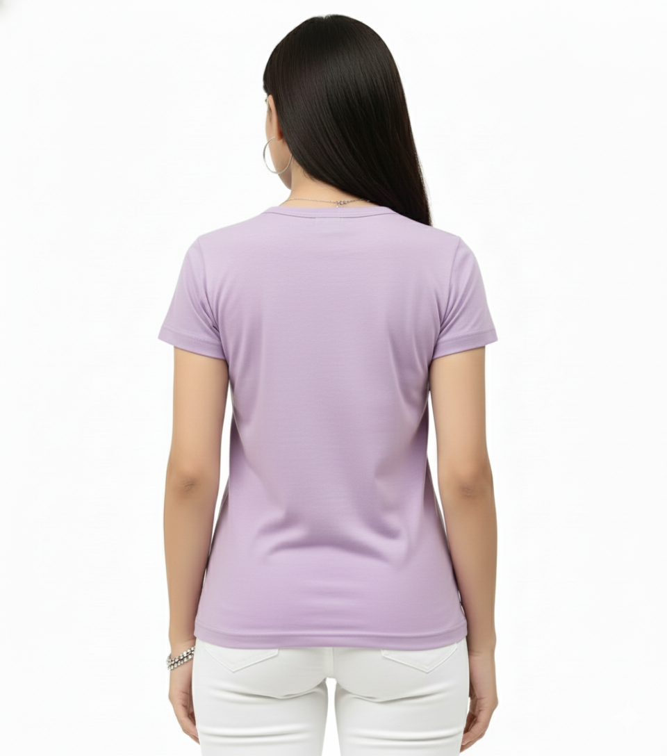 Biowash Women’s LAV T-Shirt – Soft, Stretchable & Breathable Cotton