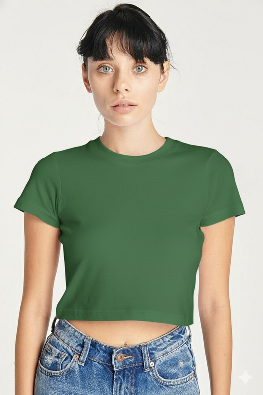 Breathable Cotton Bio-Washed 180 GSM BG Crop Top for Women