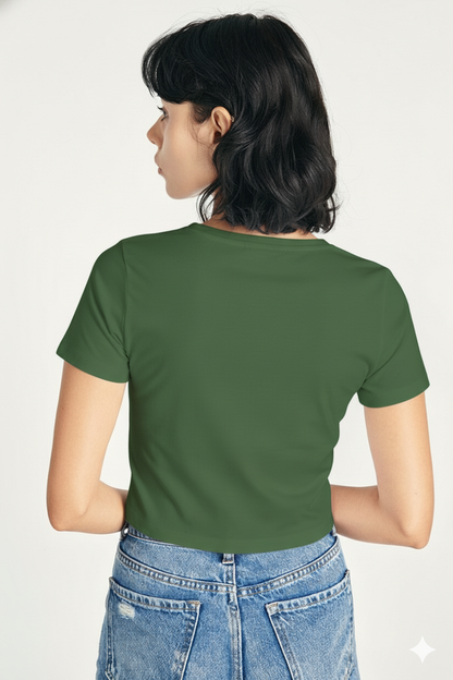 Breathable Cotton Bio-Washed 180 GSM BG Crop Top for Women