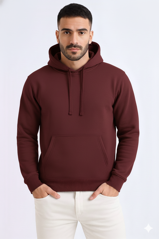 Premium 450 GSM Without Zip Hoodie wine