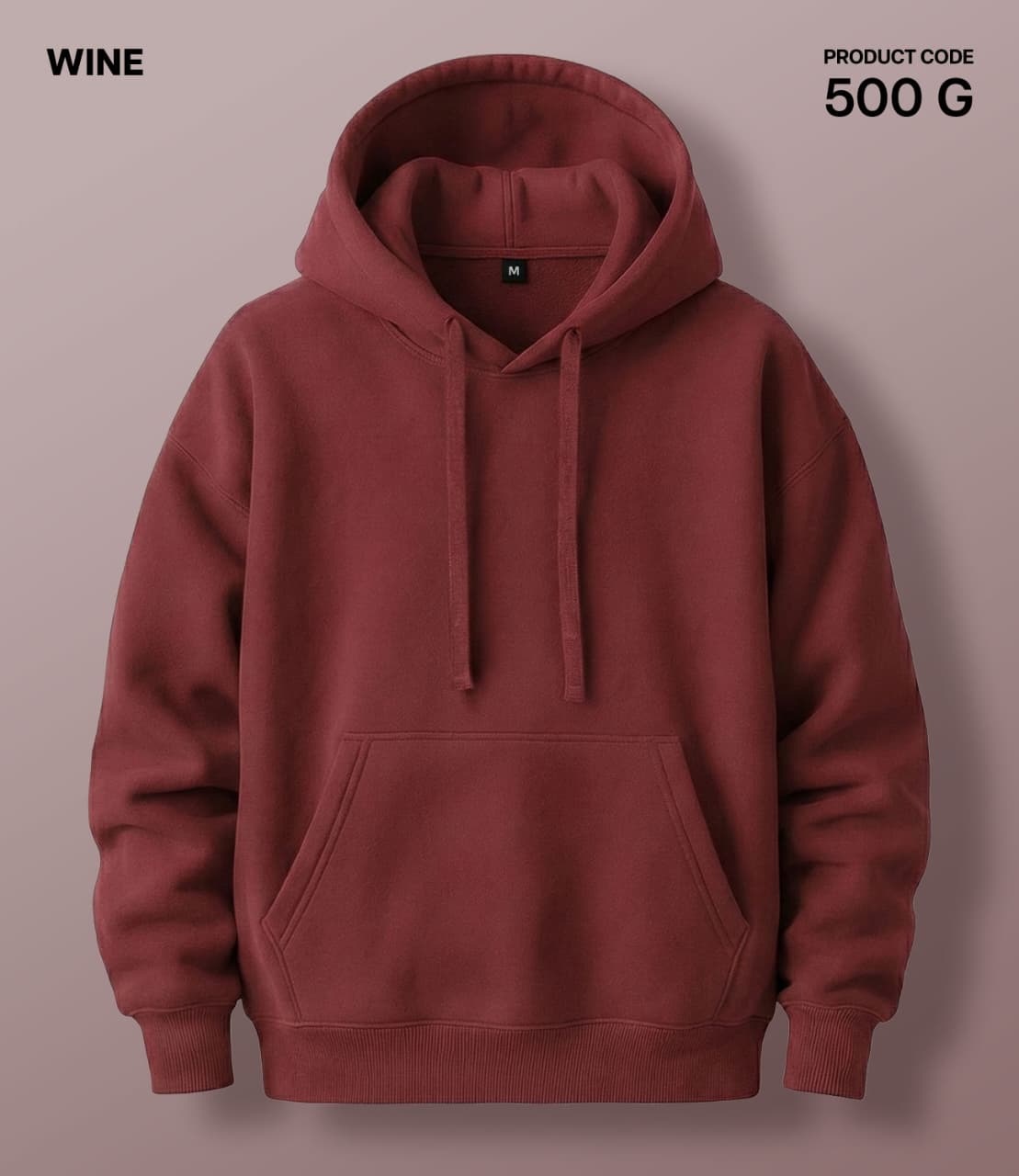 Premium 450 GSM Without Zip Hoodie wine