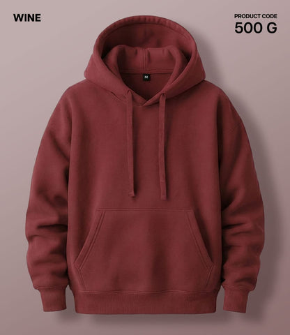 Premium 450 GSM Without Zip Hoodie wine