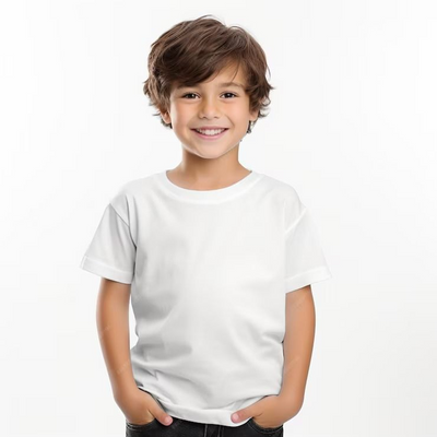 Kids Cotton Round Neck WH T-Shirt